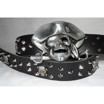 Pirat skull czaszka klamra 3D stare srebro (id: 2576)